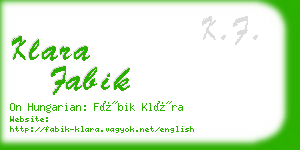 klara fabik business card